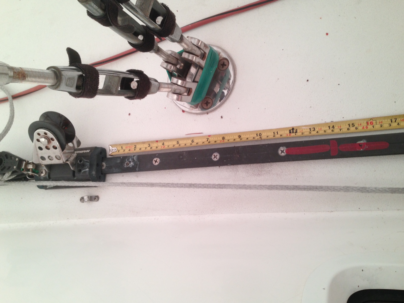 Jib car max forward, ~15" forward of base position